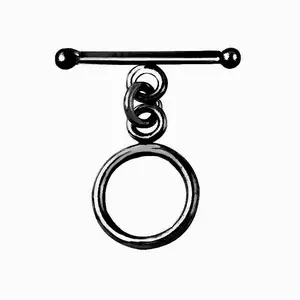 Handcrafted Black Rhodium Overlay Toggle Clasp from India – Classic Circular Style