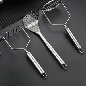 Stainless Steel Potato Masher, Effortless Food Prep Tool, Durable Kitchen Gadget, Easy-To-Use Design, Perfect for Home Cooking