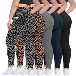 Plus Size Leggings with Pockets for Women  Stretchy 1XL-5XL Tummy Control High Waist Soft Non-See-Through Fabric Yoga Pants in Various Colors Gym Leggings