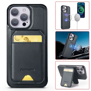 Magnetic Wallet Case for iPhone 16e 15 14 13 12 Pro Max 16 Plus, PU Leather Phone Cover, Portable 2-In-1 Design Phone Protector, Durable & Stylish Protection, Casing