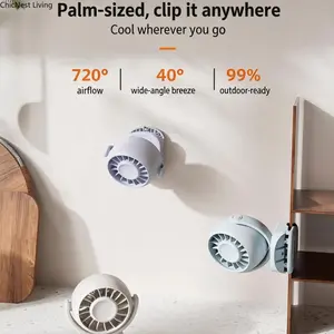 Portable Clip Fan Pr01, Supports 720 Degree Rotation, Lightweight Only 170g, 7 Hour Battery Life, Outdoor Baby Stroller Desk Use