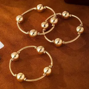 3pcs Vintage Chunky Gold/Silver/Pearl Bracelet Set, European And American Style, Suitable For Women's Beach, Dating, Fashion Shooting, Holiday Decoration, Charm Jewelry Gift