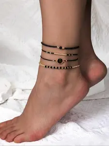 Boho Style Beaded Anklet, Fashionable Beaded Anklet for Women & Girls, Casual Trendy Body Jewelry for Party, Daily Decor for Birthday Gift