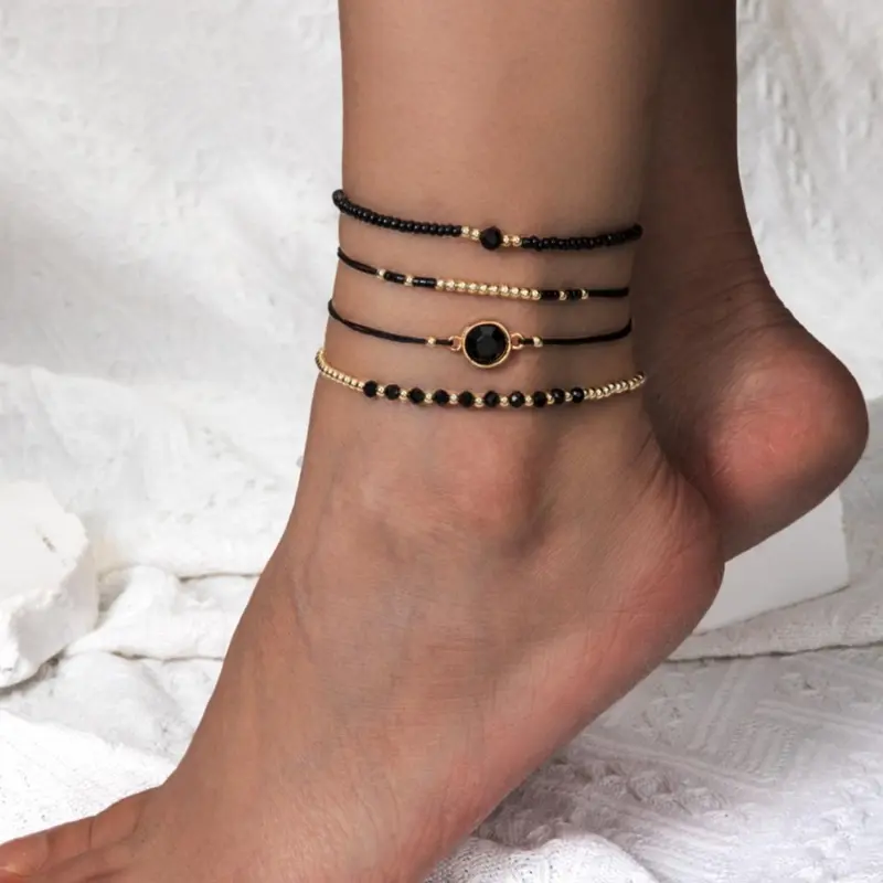 Boho Style Beaded Anklet, Fashionable Beaded Anklet for Women & Girls, Casual Trendy Body Jewelry for Party, Daily Decor for Birthday Gift, Decoration
