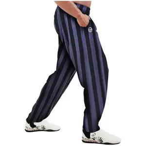 Charcoal / Black Stripe Baggy Bodybuilding Weightlifting  Workout Gym Pants