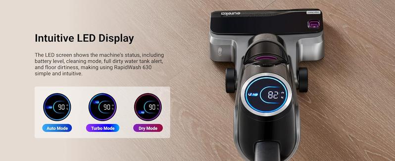 Eureka RapidWash 630 Cordless Wet Dry Cleaner 170° Reclinable Hot Air Drying Self Cleaning Vacuum Mop Combo for Hard Floors Pet Hair Sticky Messes Jumpstart Sale