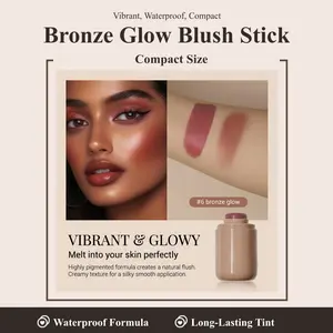 Multi-Purpose Cream Blush Stick - Waterproof Long Lasting Lip and Cheek Tint, Vibrant Highly Pigmented Pocket Makeup for Lips Cheeks, #6 Bronze Glow