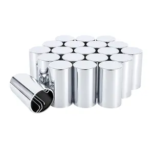 ABS Chrome Plastic Cylinder Push-On Lug Nut Covers, 33mm x 3-1/2", Anti-Rust Lug Nut Cover Caps for Semi Trucks Trailers