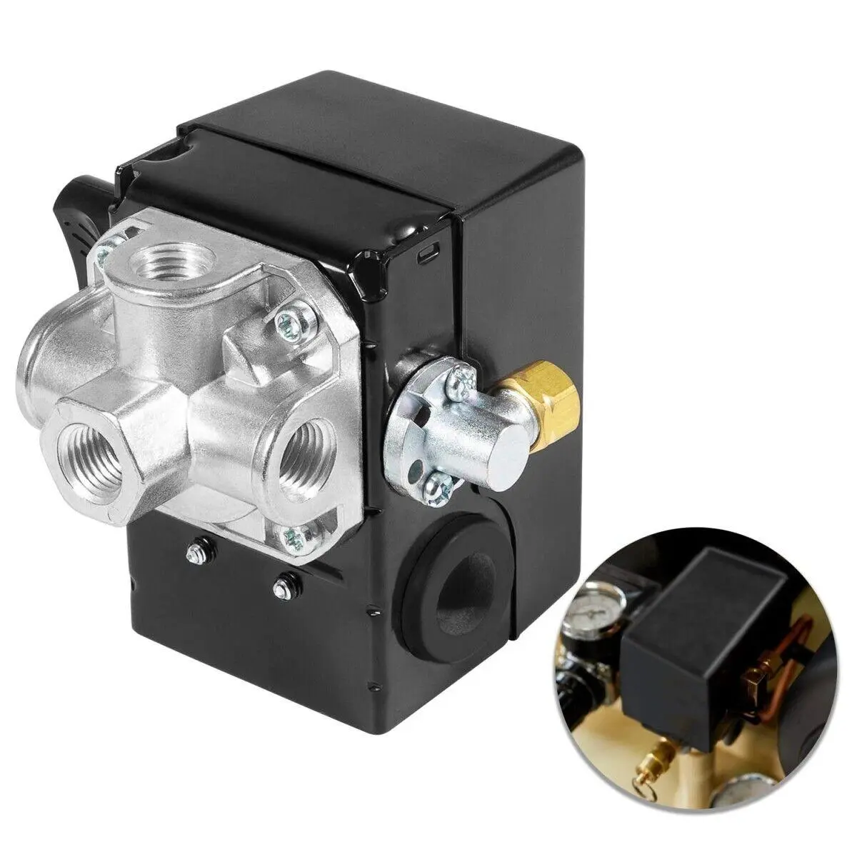 Ingersoll Rand 2340-2545 2-Stage Automotive Compressor Pressure Control Switch, Part #23474570, with Built-in Unloader, 135-175psi