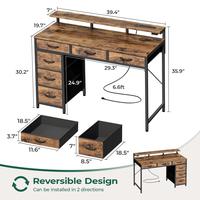 6 Drawers 39 inch Rustic Brown