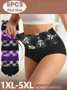 Women's Plus Size Underwear Set, High Waist Comfortable Design, Breathable Lightweight Fabric, Seamless Ice Silk Cool Feel