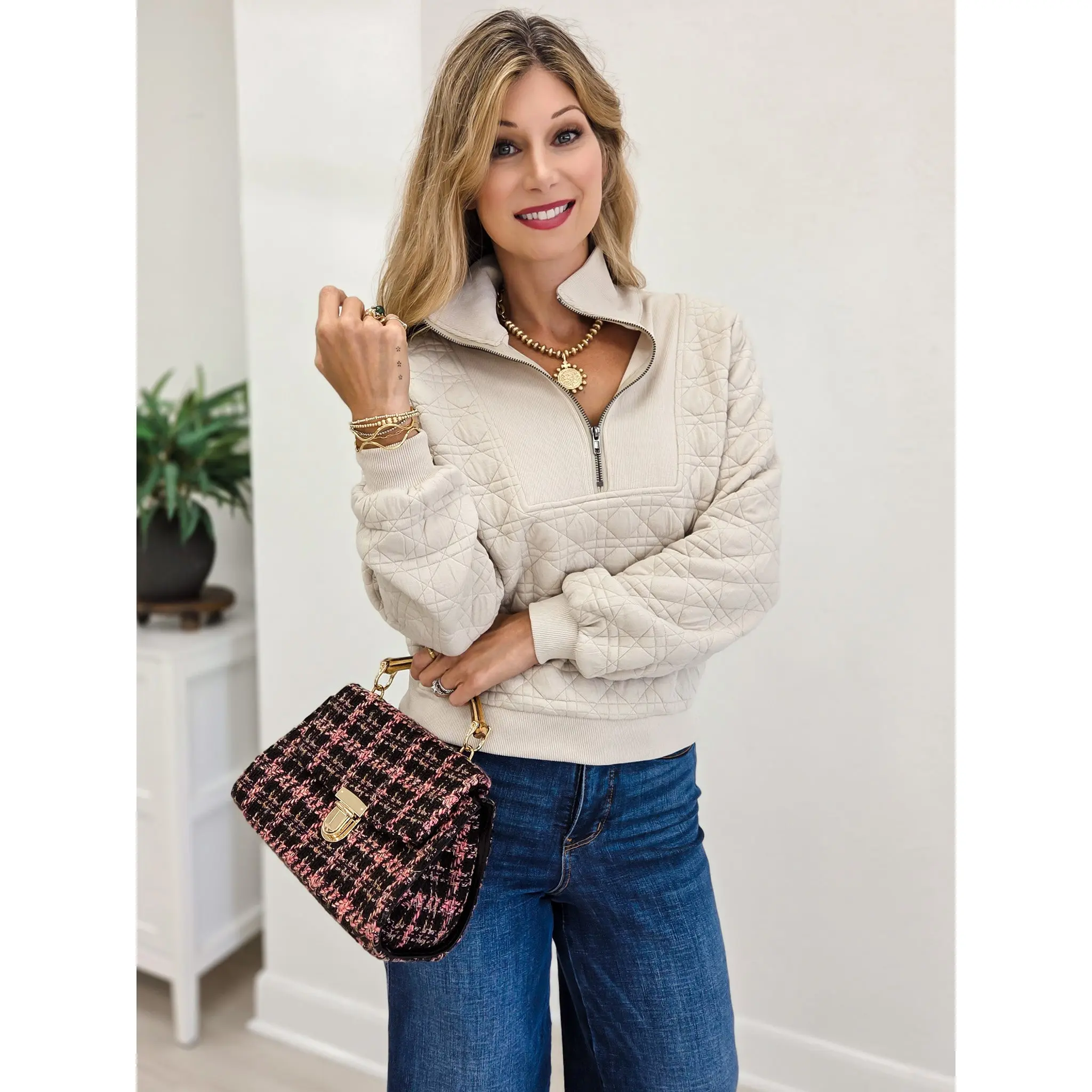 Luxe Half Zip Pull Over Sweater