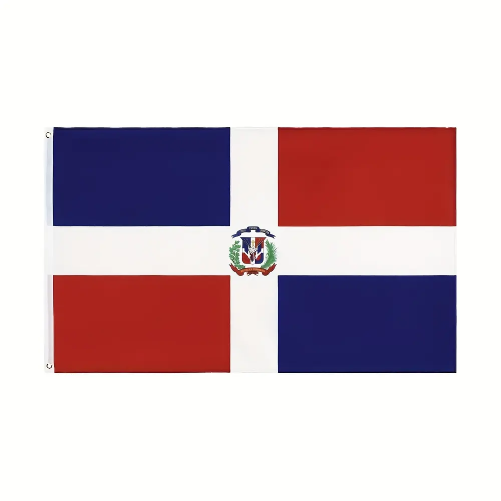 1pc Rectangle Printed Dominican Republic Patriotic Flag, 3x5 FT Fade-Resistant Durable Polyester Flag, Machine Wash-Low Temp Iron Outdoor Porch Decor Banner for Party, Everyday Pride