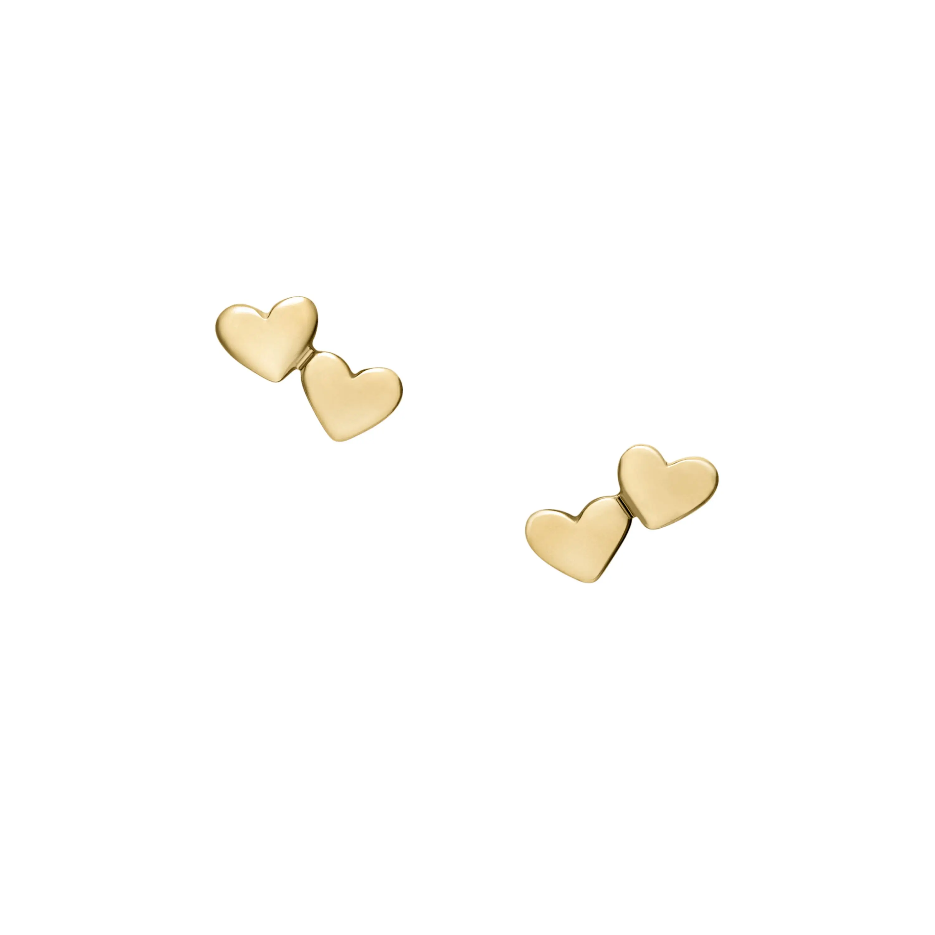 Fossil Women's Sutton Heartbeat Gold-Tone Brass Stud Earrings