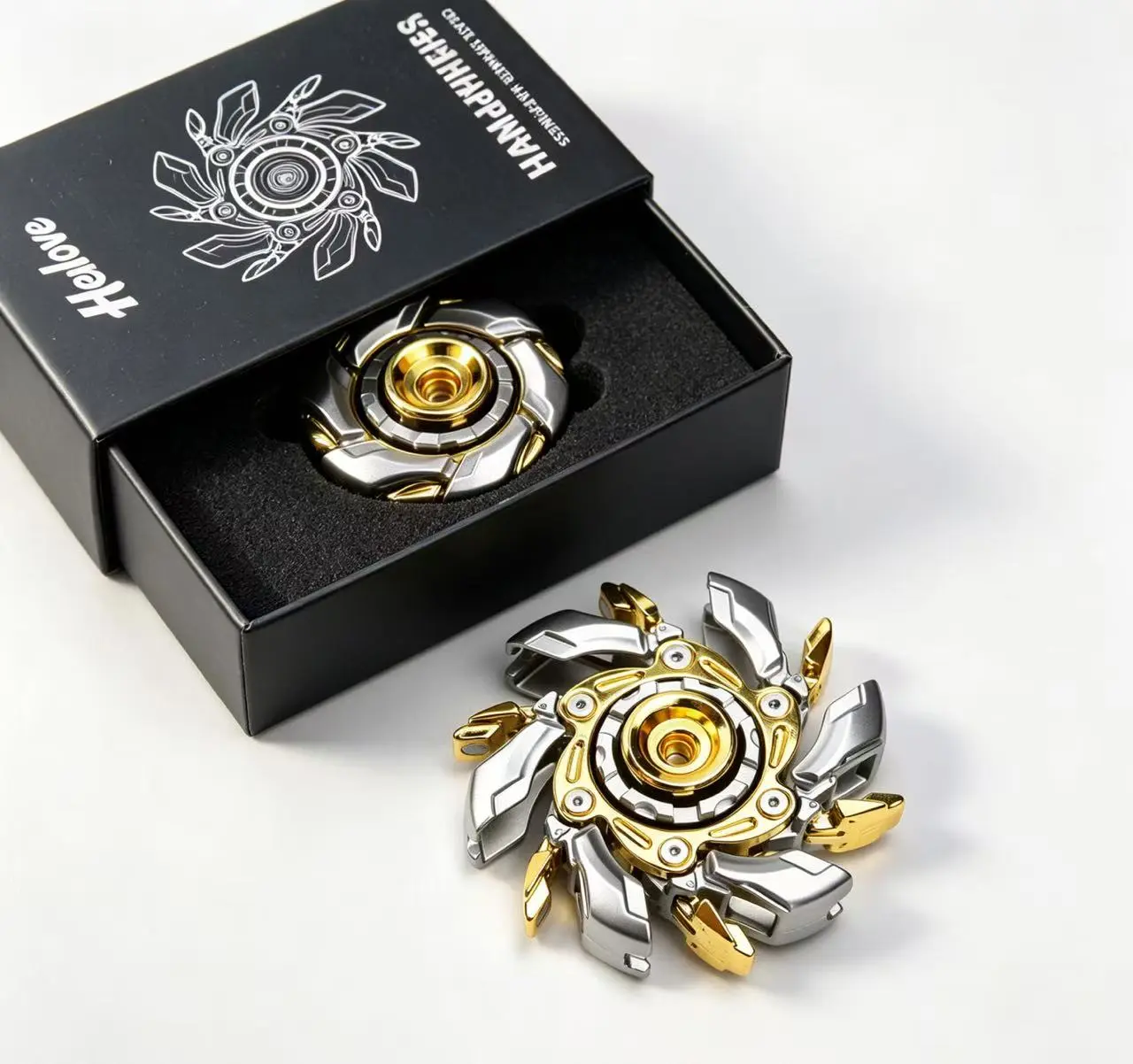 Mecha fidget spinner Deformation Metal Fidget Novelty Toy Toys Stress Relief Relax EDC Gyro Finger Toy Ring Fingertip Spinner Flip ASMR ADHD Everyday Carry kid summerwins funny focus tool