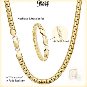14K Gold-Plated Miami Cuban Link Chain Necklace  7mm, 20”/24”, Tarnish-Free, Shiny Layering Jewelry for Men & Women, Gift Ready Stainless Steel hip hop