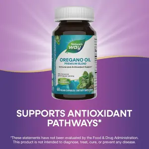 Nature’s Way Oregano Oil – Immune Support Supplement* - 75-85% Carvacrol – Gluten Free – 60 Vegan Capsules
