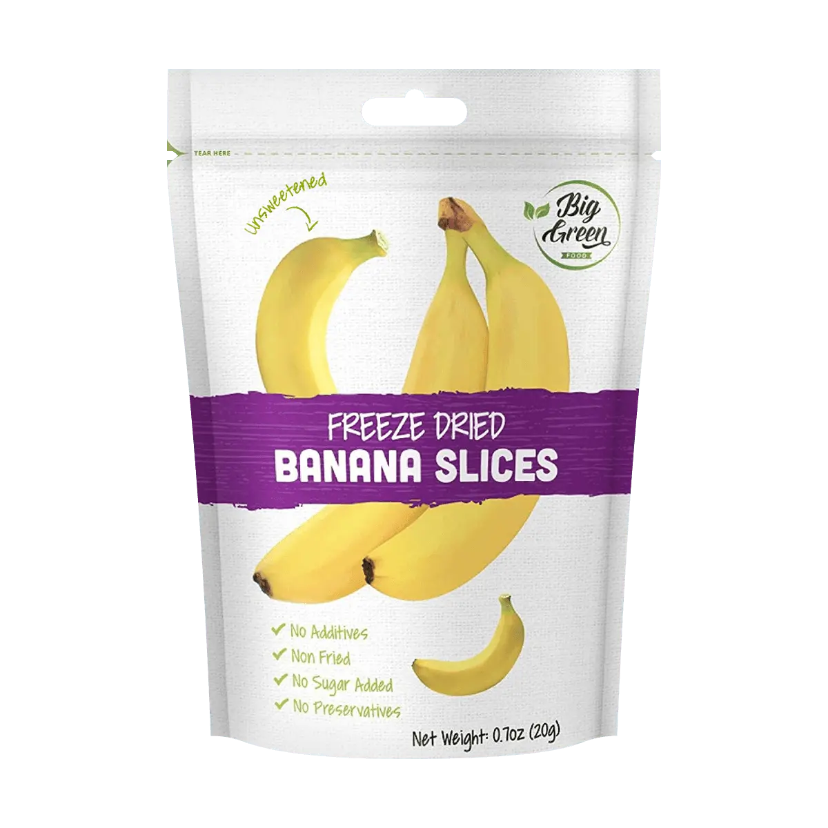 BIG GREEN Freeze Dried Banana Chips - Natural, Crispy, Healthy Snack, 20g Pack BIG GREEN Freeze Dried Banana Chips - Natural, Crispy, Healthy Snack, 20g Pack