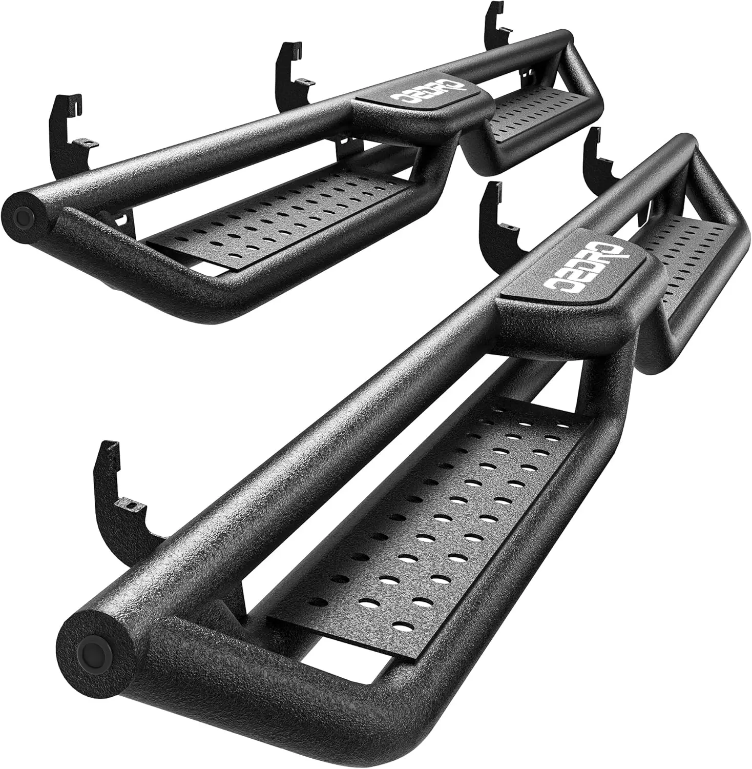 Running Boards Compatible with 2015-2026 Chevy Colorado/GMC Canyon Crew Cab, Two-Stair Side Steps Rail Drop Nerf Bars Carbon Steel
