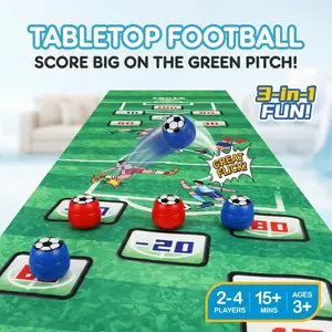 Football Carnival! 3-in-1 Tabletop Game Set | Mini Soccer, Curling & Bowling | Portable Parent-Child Indoor Competitive Toy | Ideal for Parties, Gatherings, Travel & Entertainment, Suitable for Kids and Adults