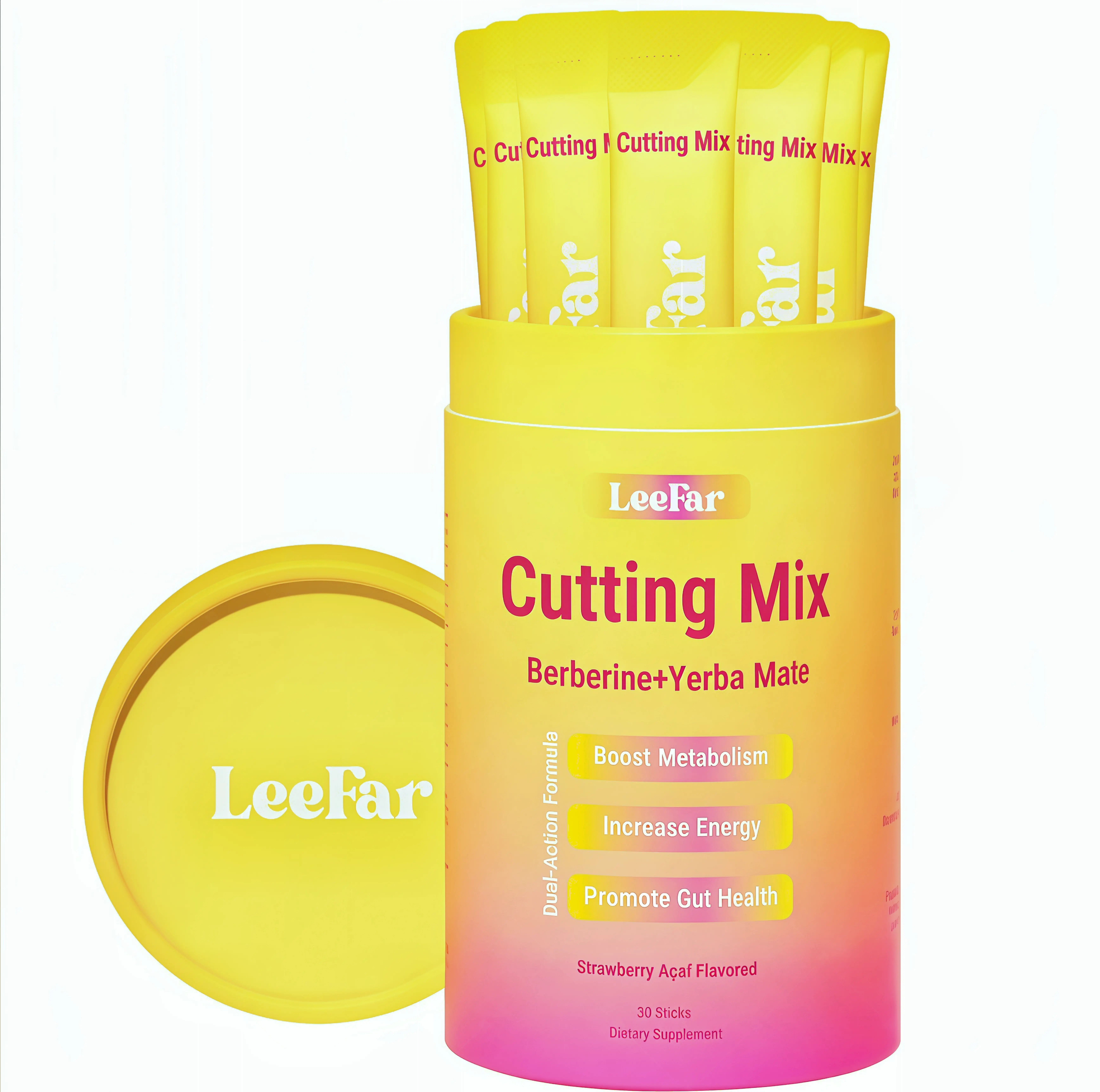 LeeFar Cutting Drink Mix – | AA Strawberry Açaí Flavor – | (30 Servings)