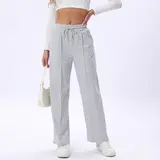 Women's Wide Leg Sweatpants Low Waisted Athletic Comfortable Baggy Workout Pant with Pocket Springfresh