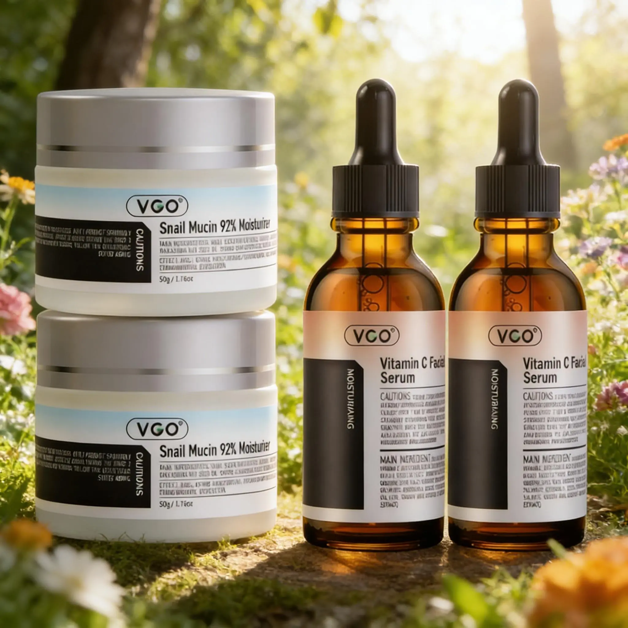 VGO Vitamin C Serum & Snail Mucin 92% – Lightweight & Moisture Boost Pair