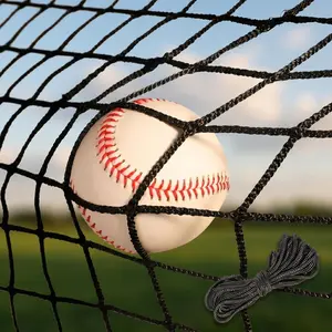 Baseball Softball Backstop Nets,Sports Net with 33ft Rope or Steel Hanging Kit, Nylon Nets Also for Basketball Soccer Lacrosse Hockey.