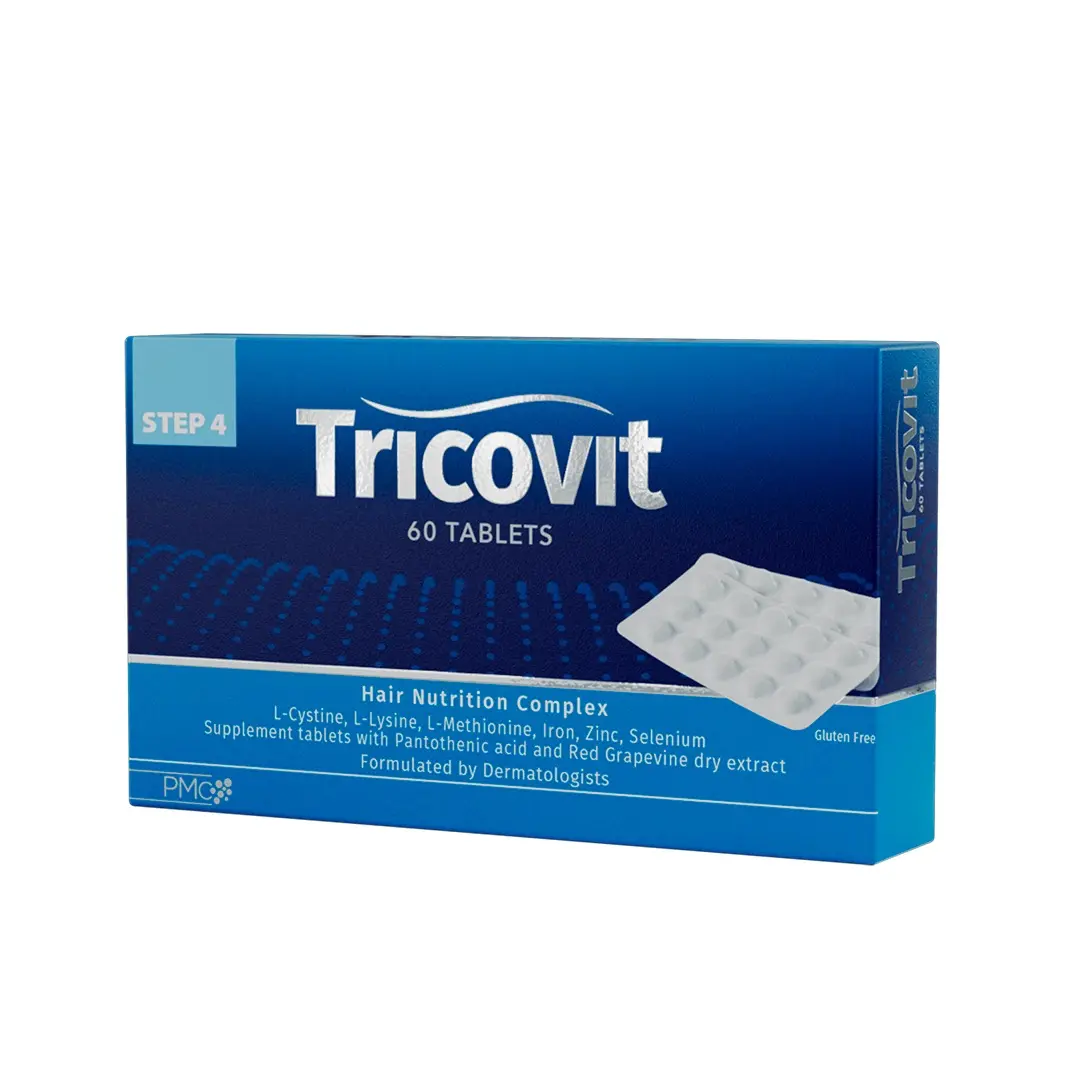 Tricovit Tablets 60 Count - 18 Months Gluten-Free Nutrition with Amino Acids, Trace Elements & Vitamins for Healthy Hair Growth and Nourishment Supplement Dietary Nail Natural Beauty