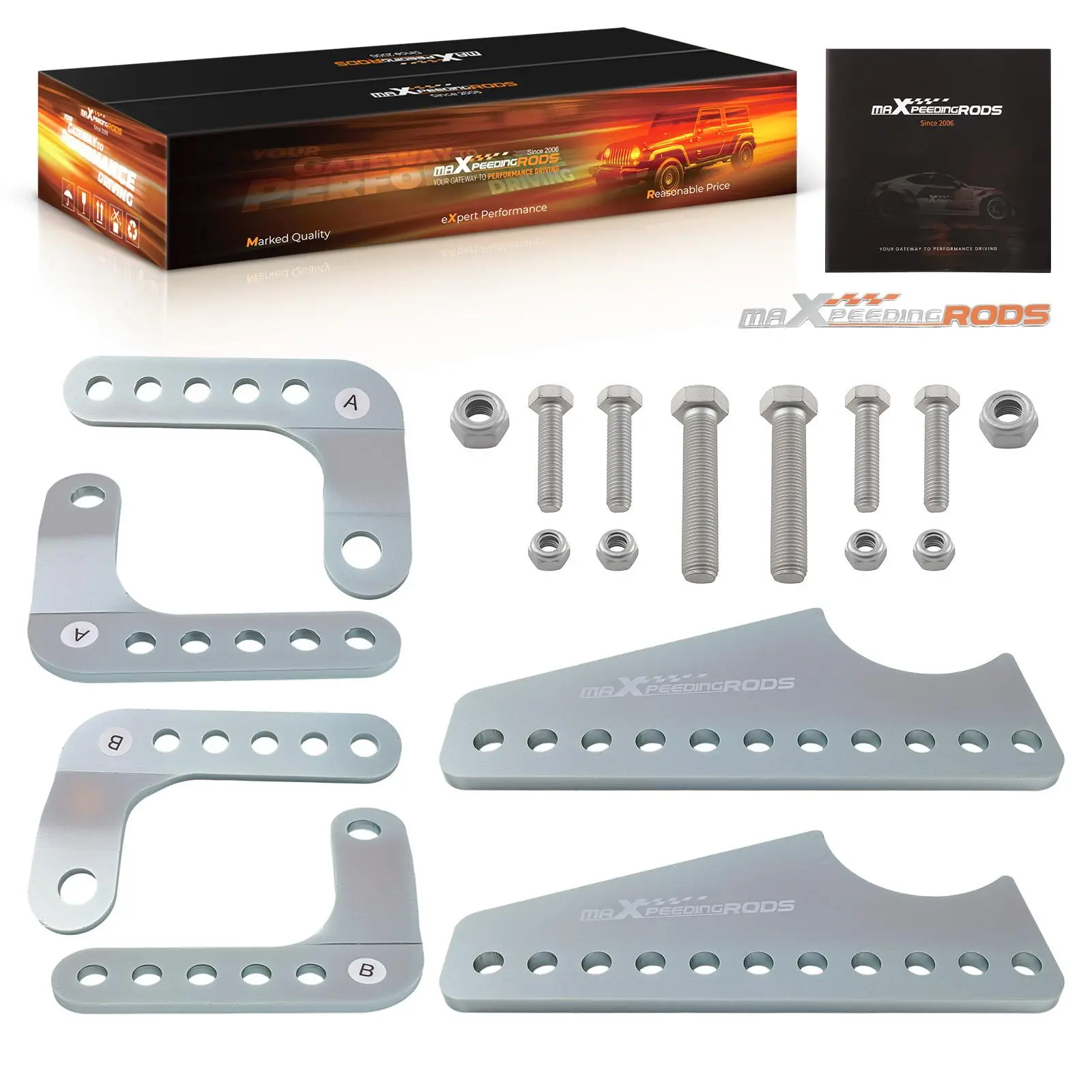 maXpeedingrods Universal Coil Over Shock Mount Kit Adjustable Lower Brackets for 3" Axle Tubes