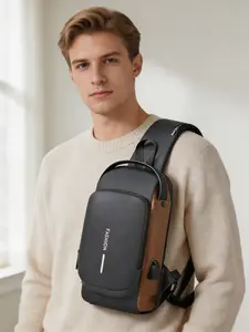 Minimalist Fashion Men Sling Chest Bag Multi compartment Crossbody Shoulder Bag for Business Casual Commuting Cycling Travel Daily Outdoor Use Versatile Daily Carry Bag for Men Travel Essentials