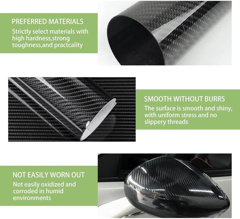 6D Black Carbon Fiber Vinyl Wrap Including Tool Kits, High Glossy Black Car Vinyl Film Roll, Air Release Technology Auto Accessories Wrap Car Motor DIY Interior Exterior 1ft x 5ft