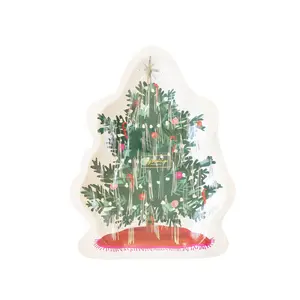 Christmas Baubles Christmas Tree Shaped Paper Plate