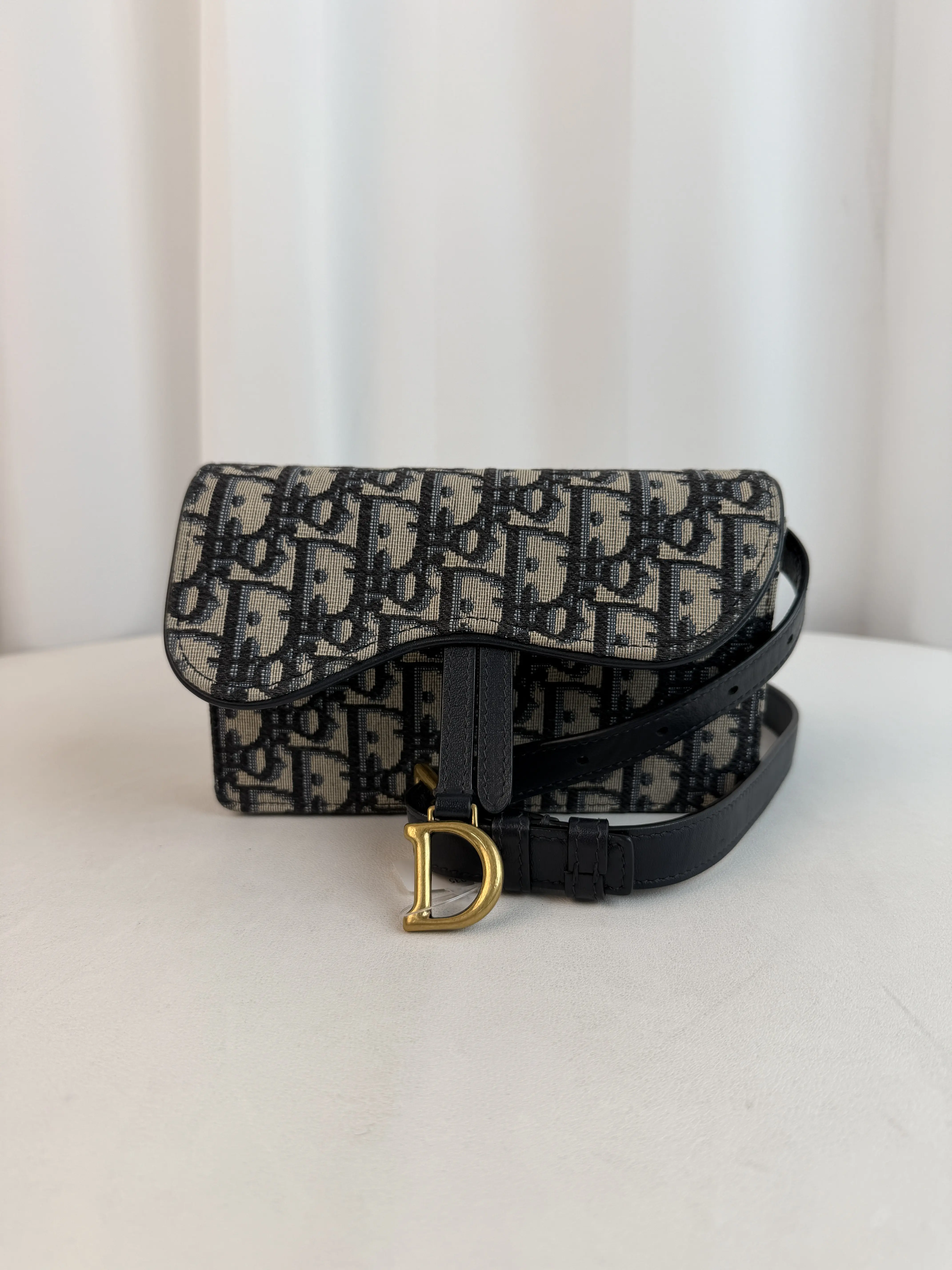 Pre-owned Dior Jacquard Belt Bags Saddle Belt Bag in Oblique Jacquard