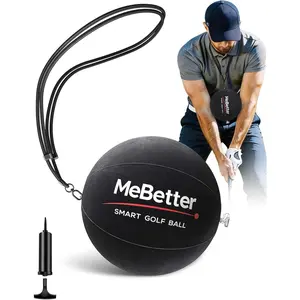 Inflatable Golf Swing Trainer Ball with Pump & Adjustable Lanyard, Golf Training Aid for Arm Position, Swing Tempo, Connection & Coordination Practice, Ideal Golf Gift for Dad Father Husband
