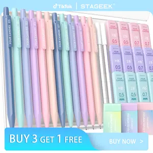 【Buy 3 Get 1】Cute Mechanical Pencil Set ,12PCS Pastel Mechanical Pencils 0.5 & 0.7mm, , with 720PCS Lead Refills + 21 Erasers | Aesthetic HB & 2B Art Drafting Pencils for Students, Writing & Sketching with Case tiktokshopspringglowup