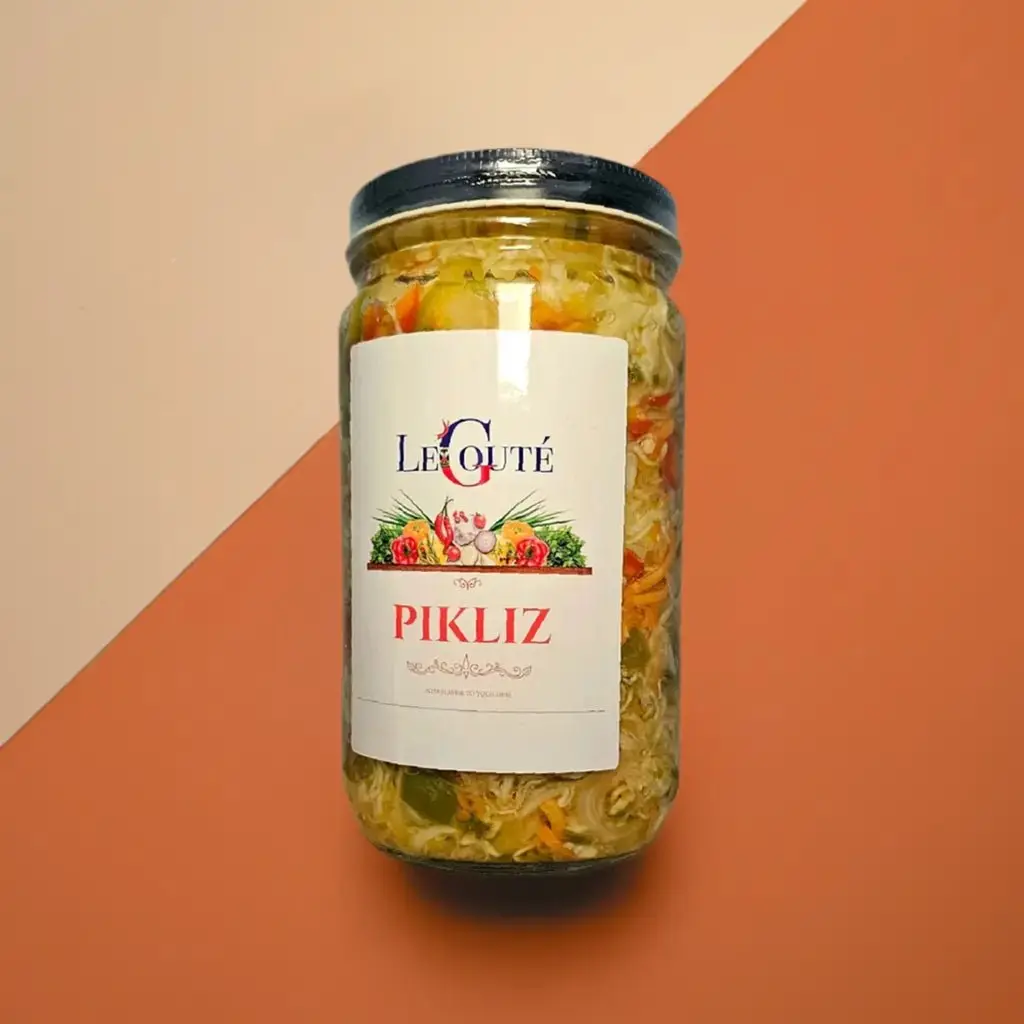 LUSH 32oz XL Haitian Pikliz (Pikliz Ayisyen) - All-Natural Healthy Tropical Flavored Spicy Pickle, Organic Cabbage-Onion-Carrot-Lemon Pickled Snacks, No Preservatives, Tropical Flavored Pickle