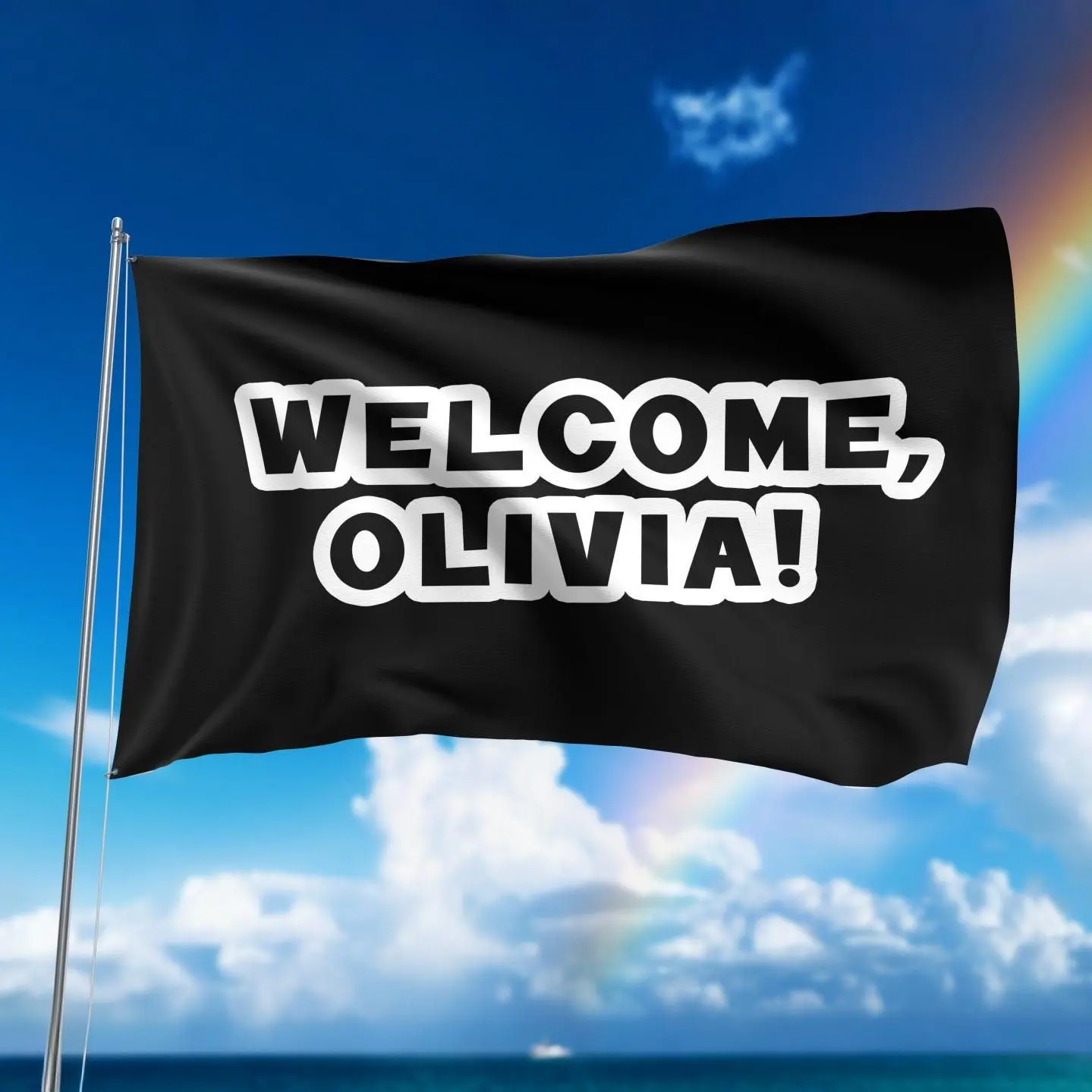 Design Your Own Flag • Personalized 3x5 Black Polyester Flag • Custom Text Image Logo Banner for Gift or Business