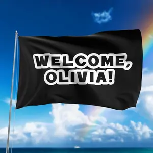 Design Your Own Flag • Personalized 3x5 Black Polyester Flag • Custom Text Image Logo Banner for Gift or Business