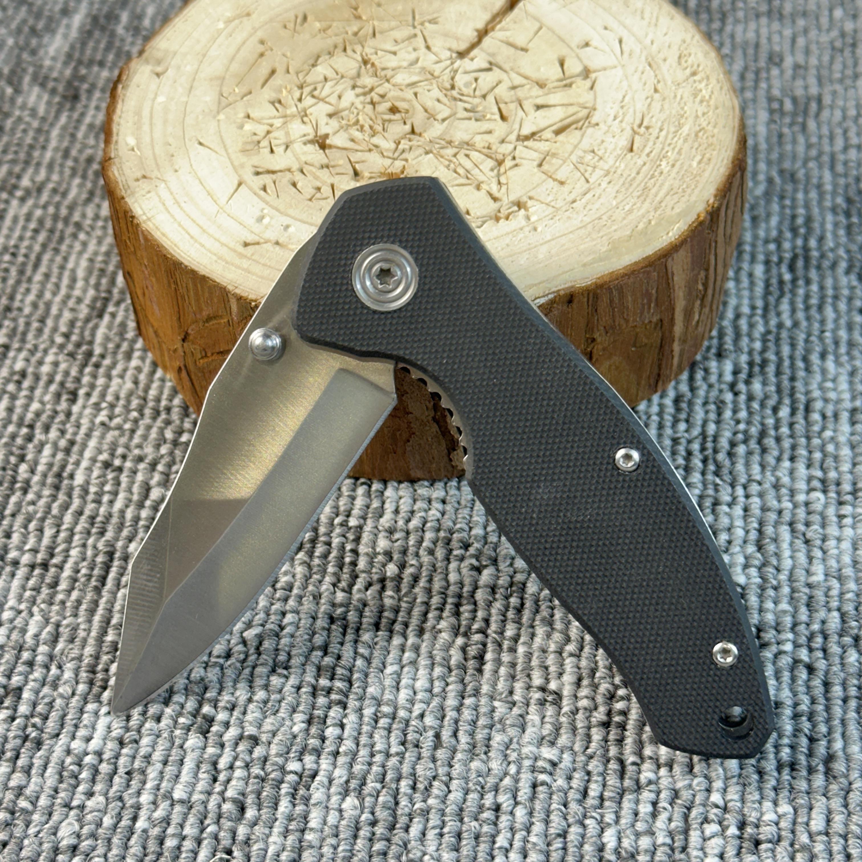 High Quality G10 Handle Folding Knife Sharp Stainless Steel Blade EDC Tool for Outdoor Camping