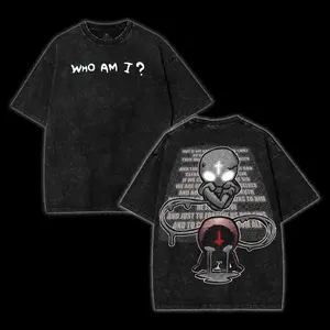 Who am I? The binding of Isaac Vintage Washed Oversize Unisex Tee, Indie Game Shirt, unisex heavyweight cotton t-shirt washed vintage t-shirt Casual Menswear