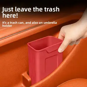 Universal Red Car    trashcan  , 2 Pack Portable Waterproof Mini Bin, Easy to Clean Car Interior Accessory trashcan