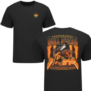 PBR Professional Bull Riders 1992 T-Shirt, Bull Riding Rodeo Graphic Tee, Western Cowboy Vintage Fire Design Shirt, Established 1992 Rodeo Apparel for Men Women Fans