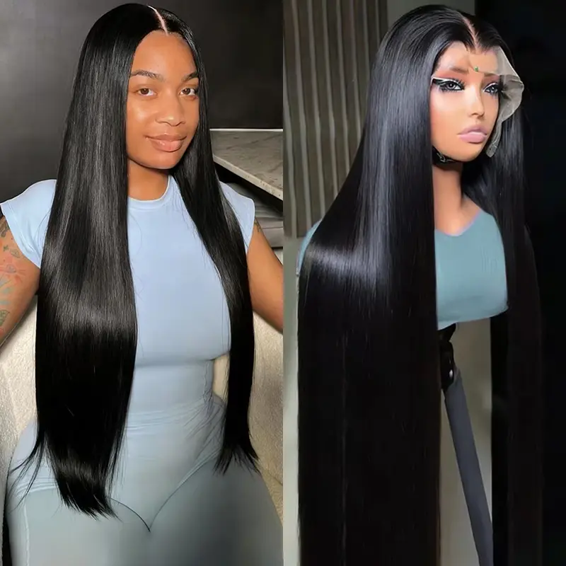 MYLOCKME Hair 13X4/13X6 HD Transparent Lace Front Human Hair Wigs for Women Pre Plucked Remy Brazilian Straight Lace Frontal Wig