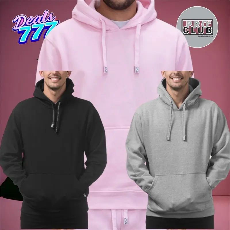 Pro Club Men's Heavyweight Pullover Hoodie, Classic Soft 13oz Fleece Fabric Sweater with Kangaroo Pouch and Ribbed Cuffs, 13 Oz, Cotton