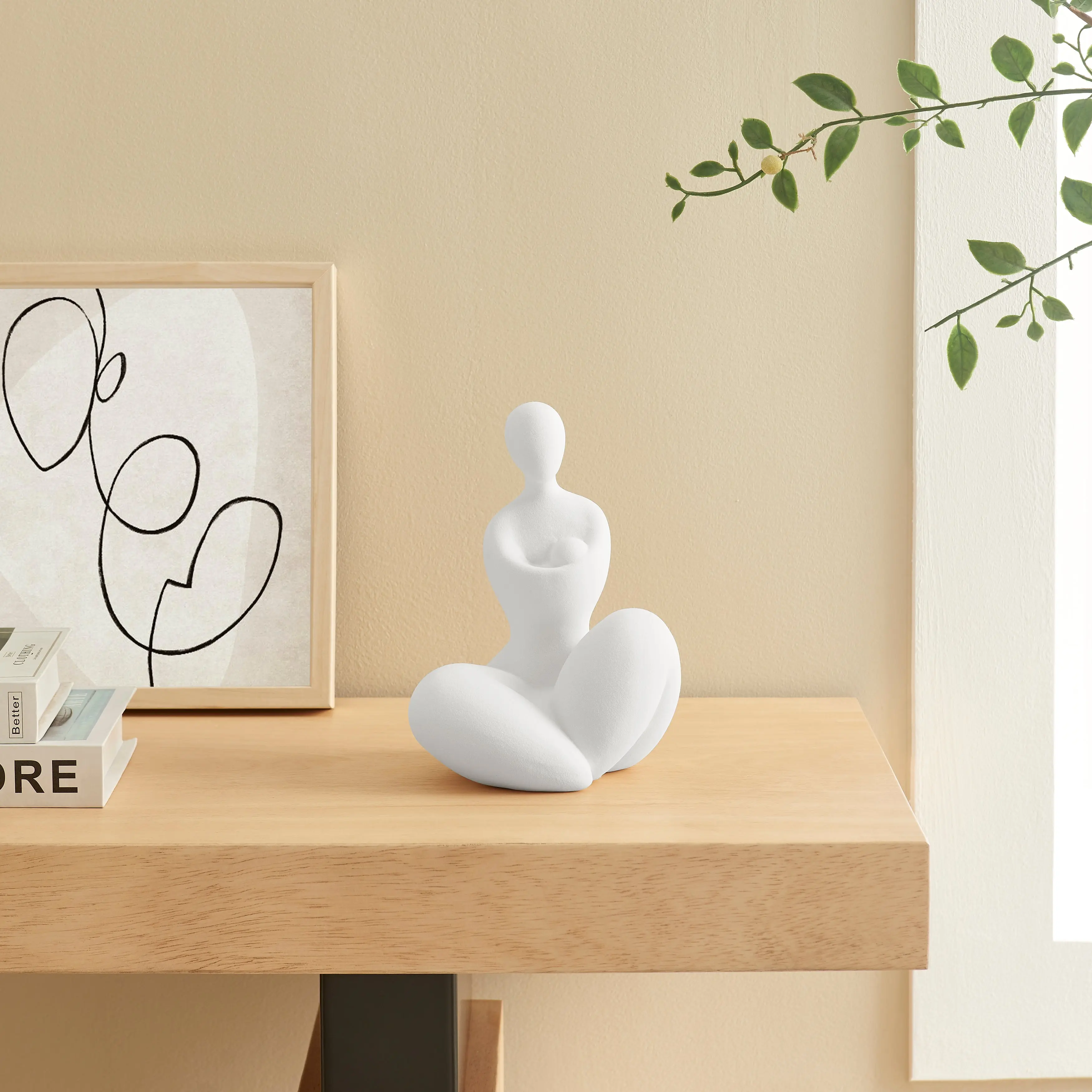Hans Abstract Mother Embracing Child Ceramic Sculpture
