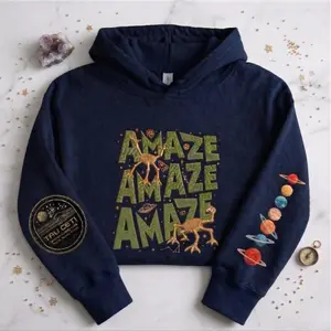 Amaze Amaze Embroidered Hoodie, Rocky Alien Sweatshirt, Sci Fi Book Gift, Space Lover Shirt