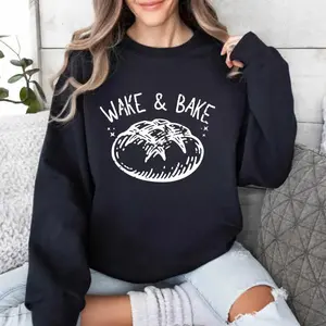 Retro Wake and Bake Sweatshirt, Bakers Tshirt, Sourdough Starter Tee, Funny Bread Shirts, Bread Sweatshirt, Funny Sourdough Baking University T-shirt Sweatshirt, Hoodie, Comfort Colors