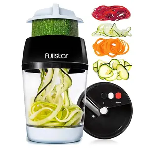 Vegetable Spiralizer and Slicer - Zucchini Spiralizer Noodle Maker with Sharp Stainless Steel Blades, Spiralizer for Veggie Noodles, Cucumber Veggie Vegetable Zoodler, Kitchen Gadget (4 in 1)