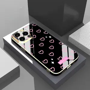 Soft Silicone Smartphone Cover for iPhone 17, 16 Pro Max, 15 Plus, 14, 13, 12, 11 - Pink Heart Design, Protective Drop & Shock Protection, Mobile Phone Accessories